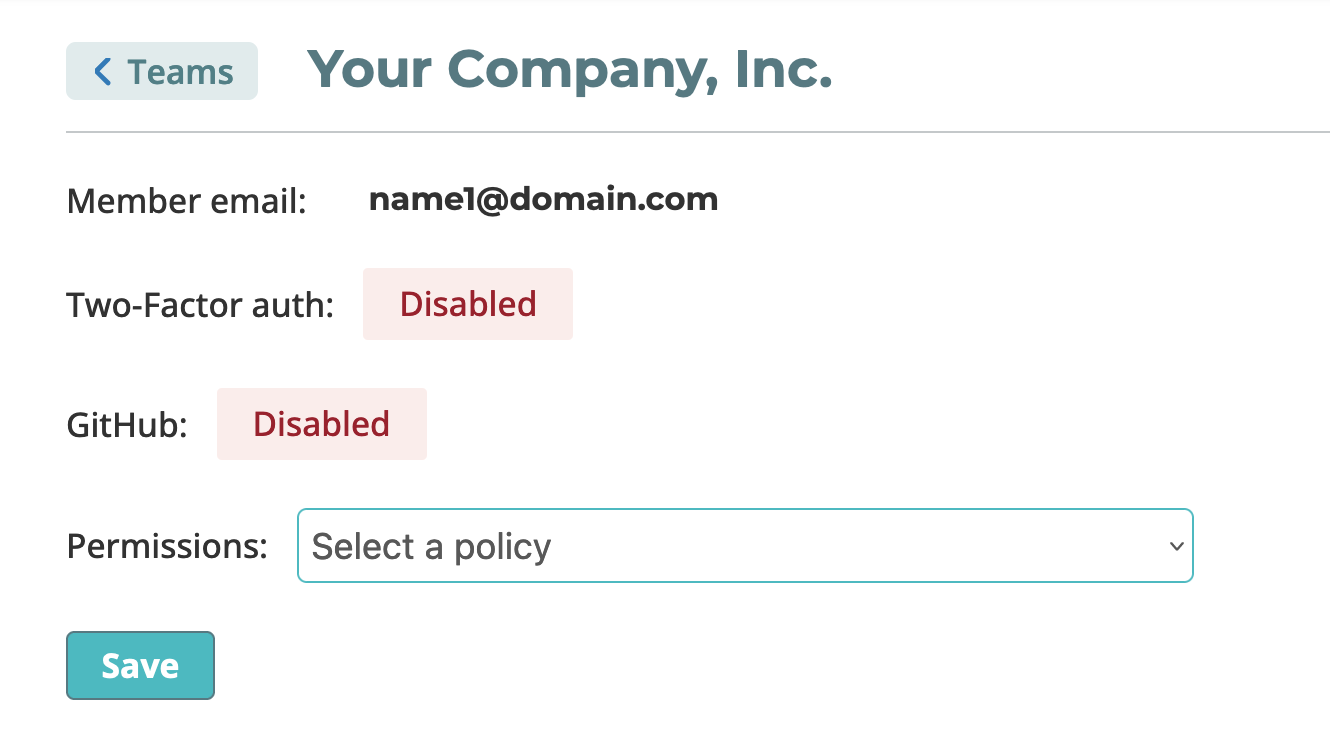 Edit team member permissions in the Vendor Portal